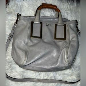 Grey Leather Chloe Hobo Bag